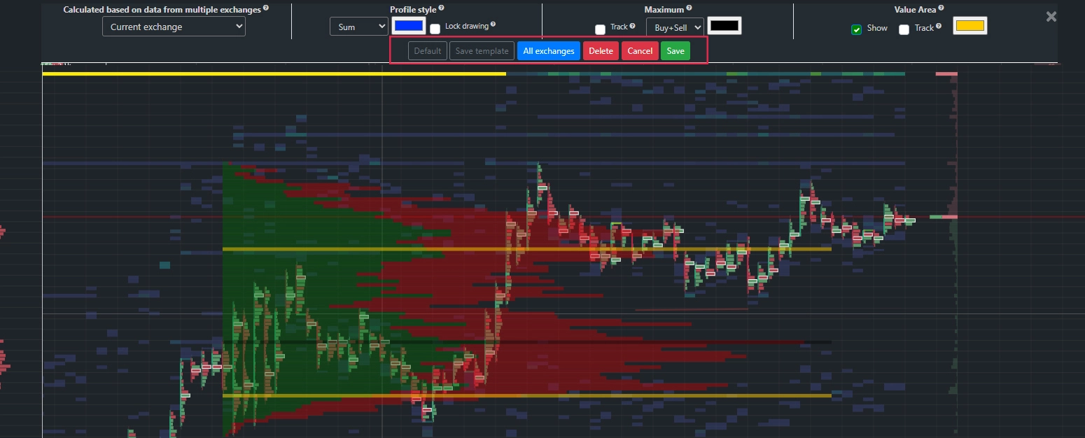 Profile settings buttons